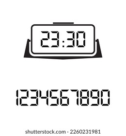 digital clock on white background