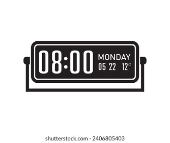digital clock on white background