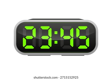 Reloj digital sobre fondo blanco. Alarma con diseño de número digital. Icono del reloj para la hora, reloj, señales de alarma. Ilustración vectorial.