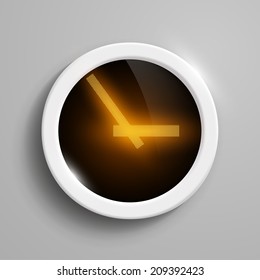 digital clock with orange arrows