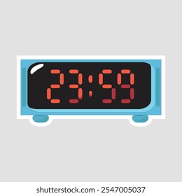 Digital Clock Showing 23:59 - One Minute to Midnight