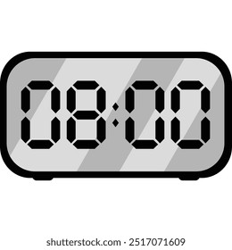 digital clock shown the eight am on display