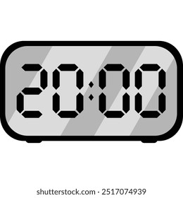Reloj digital mostrado a las ocho pm en la pantalla