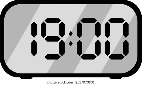 digital clock shown the seven pm on display