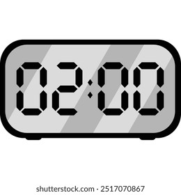 digital clock shown the two am on display