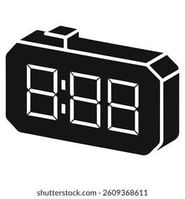 digital clock silhouette vector illustration. Vector of a clock on white background