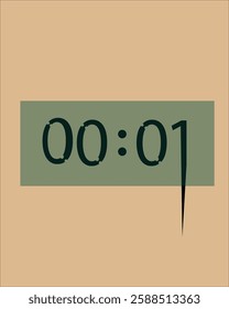 A digital clock that indicates the time at zero and one second