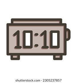 Digital Clock Thick Line Filled Colors For Personal And Commercial Use.
