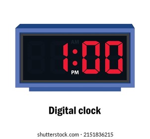 Tiempo de reloj digital. vector 01-00-P.M