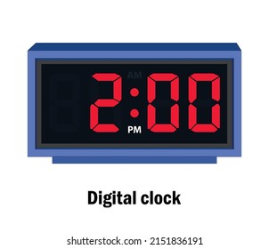 Tiempo de reloj digital. vector 02-00-P.M