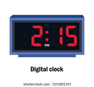 Digital clock time. 02-15-P.M vector