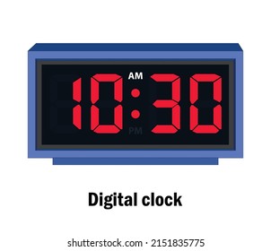 Tiempo de reloj digital. Vector 10-30-A.M