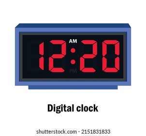 Digital clock time. 12-20-P.M vector