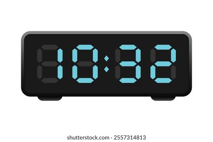 Digital clock time watch alarm modern design vector illustration