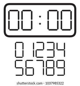 Digital clock. Vector