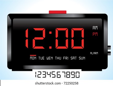 Digital Clock Vector Eps8