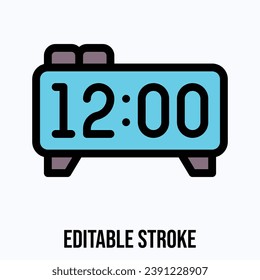Digital Clock Vector Icon, Clock Icon.