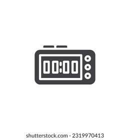 Digital clock vector icon. filled flat sign for mobile concept and web design. Electronic alarm clock glyph icon. Symbol, logo illustration. Vector graphics