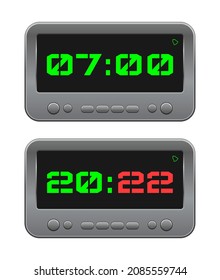 icono de reloj digital con números de año nuevo 2022 