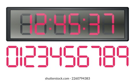 Digital clocks display with a set of digital numbers