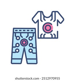 Digital Clothes Fill Color Icon, Vector illustration