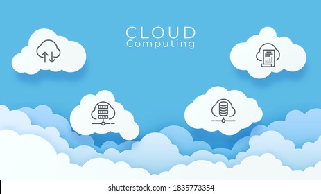 Digital cloud computing technology background