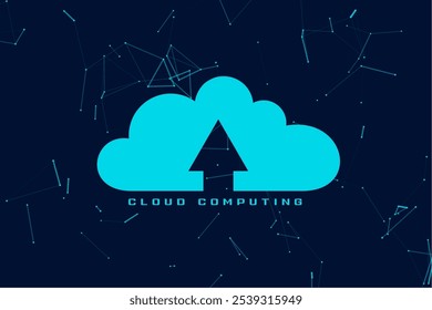 digital cloud computing web server background for data visualization vector