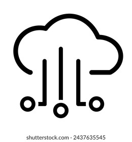 Icono de nube digital. Señal de almacenamiento del ciberespacio. Símbolo de base de datos. Pictograma de software. Ilustración de nube de red.