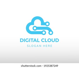 logotipo en nube digital logotipo logotipo creativo logotipo en la nube tecnología en la nube 