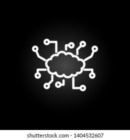 digital cloud neon icon. Elements of intelligence set. Simple icon for websites, web design, mobile app, info graphics