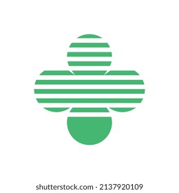 Digital clover leaf logo design, abstract shamrock leaf  symbol, simple vector icon