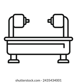 Digital cnc machinery icon outline vector. Lathe steel. Computer design