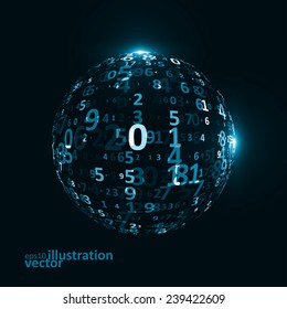 Digital code background, abstract vector illustration eps10. The concept of globalization