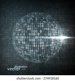 Digital code background, abstract vector illustration eps10. The concept of globalization