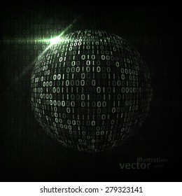 Digital code background, abstract vector illustration eps10. The concept of globalization