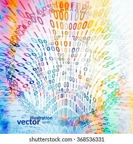 Digital code background, abstract vector illustration eps10