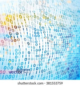 Digital code background, abstract vector illustration eps10