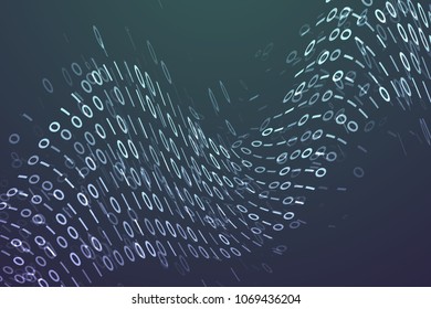 Digital code background, abstract wave illustration. Graphic concept for your design
