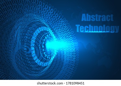digital code number data visualization technology abstract background.