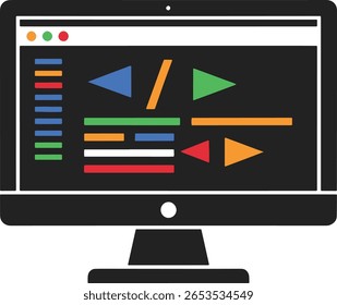 Código Digital sobre Representação Visual de Monitor de Programação e Desenvolvimento de Software com Design Limpo