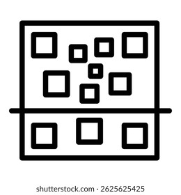 Vetor de contorno do ícone do leitor de código digital. Exame Qr. Scanner de telefone