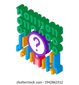 digital code researcher color icon vector. isometric digital code researcher sign. color isolated symbol illustration