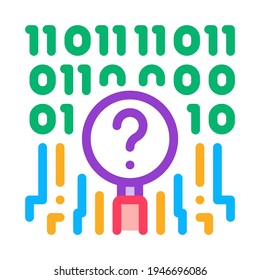digital code researcher color icon vector. digital code researcher sign. isolated symbol illustration