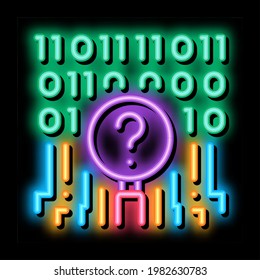 digital code researcher neon light sign vector. Glowing bright icon digital code researcher sign. transparent symbol illustration