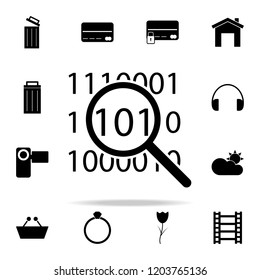 digital code under magnifying glass icon. web icons universal set for web and mobile