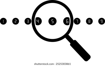 digital code under magnifying glass icon.vector flat simple illustration on white background..eps