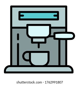 Digital coffee machine icon. Outline digital coffee machine vector icon for web design isolated on white background