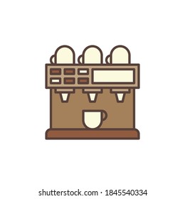 Digital Coffee Maker vector concept brown icon or logo element