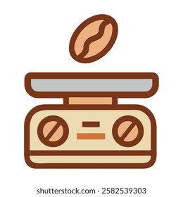 Digital coffee scale with coffee beans for accurate measurement