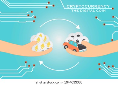 digital coin currency vector, online money, business concept, vector illustration